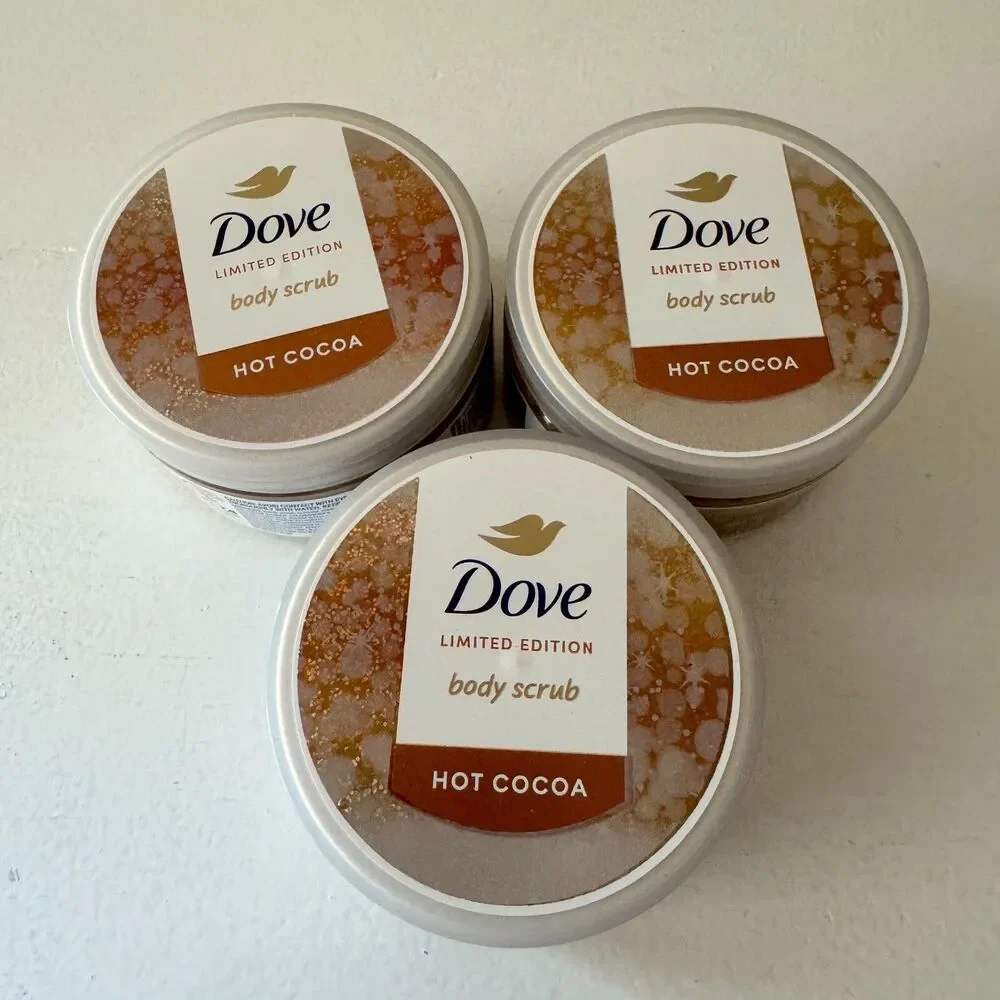Dove Hot Cocoa Body Scrub Limited Edition Set of 3 New